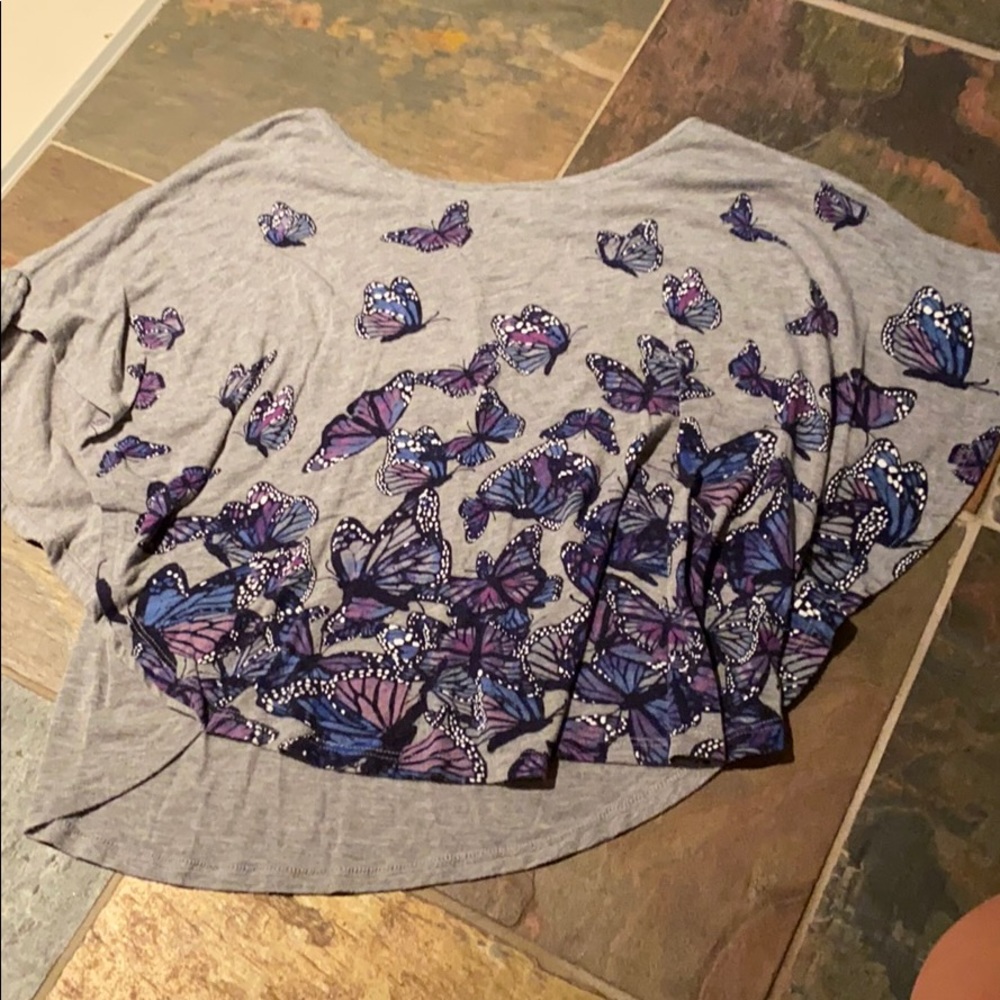 girls flowy butterfly shirt
